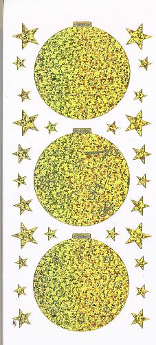 Konturensticker Diamant glitter, gold holografie, Christbaumkugeln